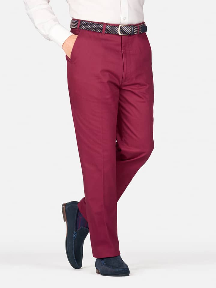 Morello Flat Front Chino on Model Legs
