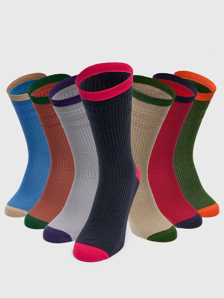 Men's Winter Multi Coloured Heel & Toe HJ Softop Socks