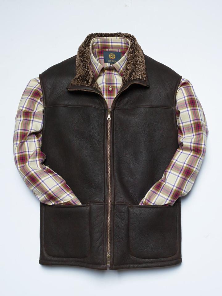 Men's Brown Shearling Leather Gilet