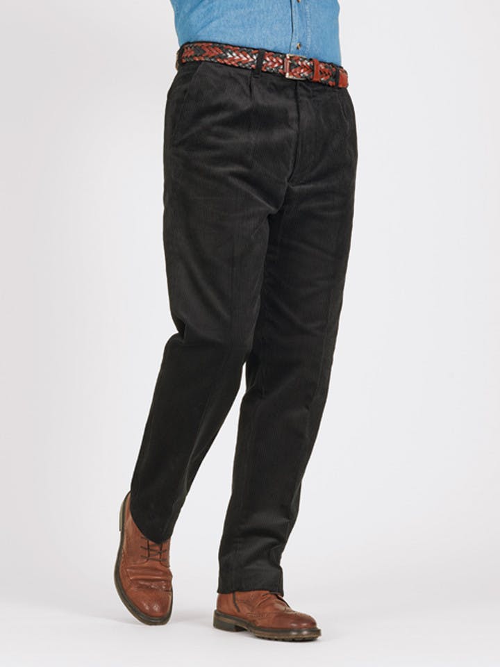 Men's Black Corduroy Trousers - Classic Fit Men's Trousers