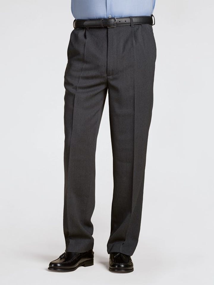 Men's Grey Cavalry Twill Trousers 100% wool