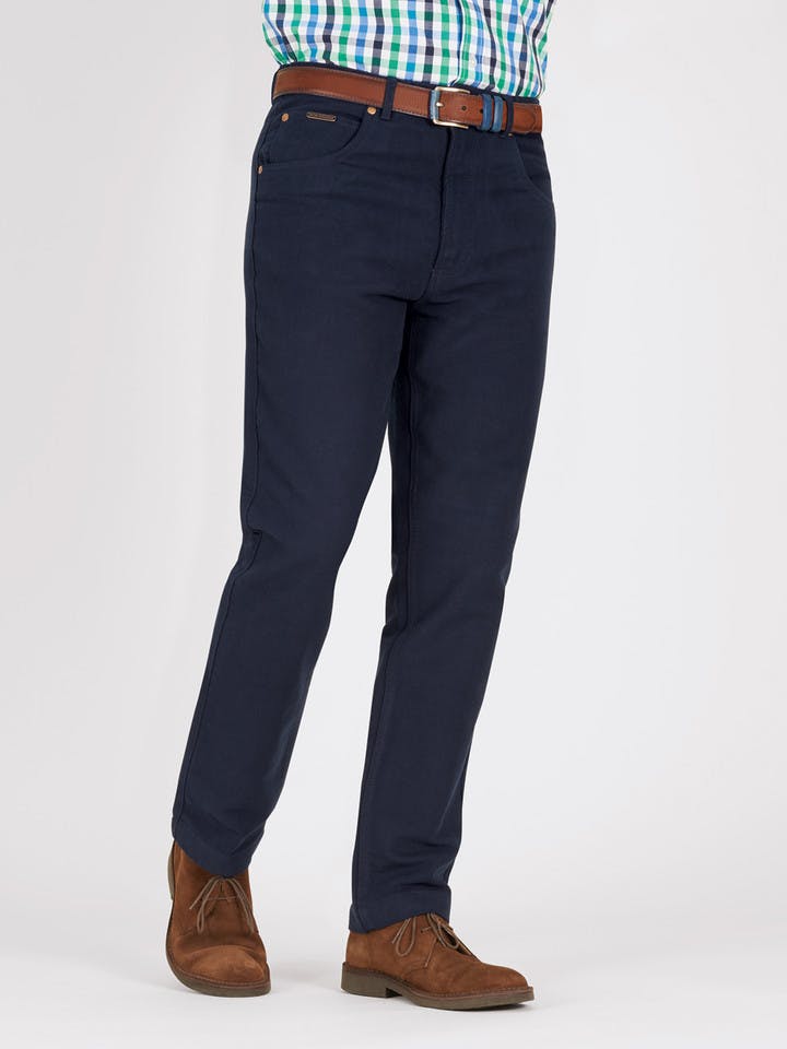 Men's Dark Blue Moleskin Jeans