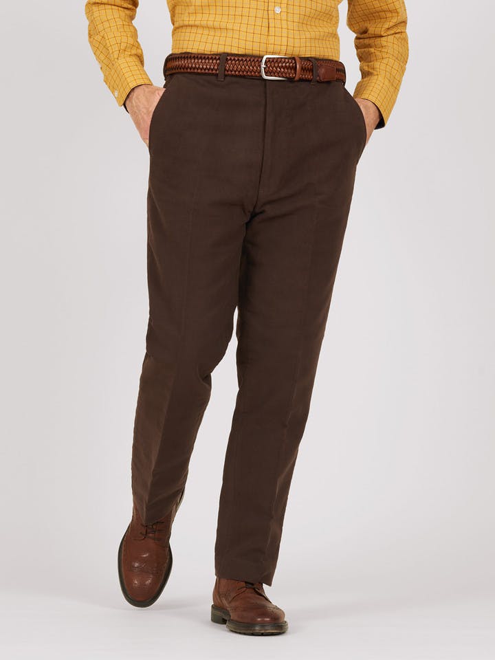 Men's Chocolate Brown Moleskin Trousers