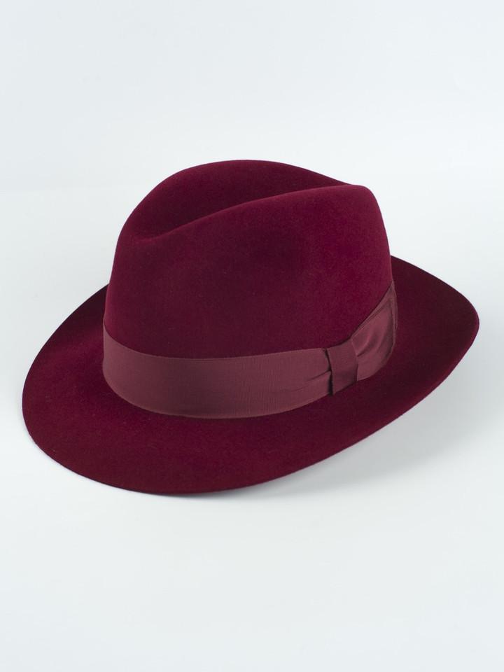 Men's Burgundy Red Haydock Fur Felt Trillby Hat