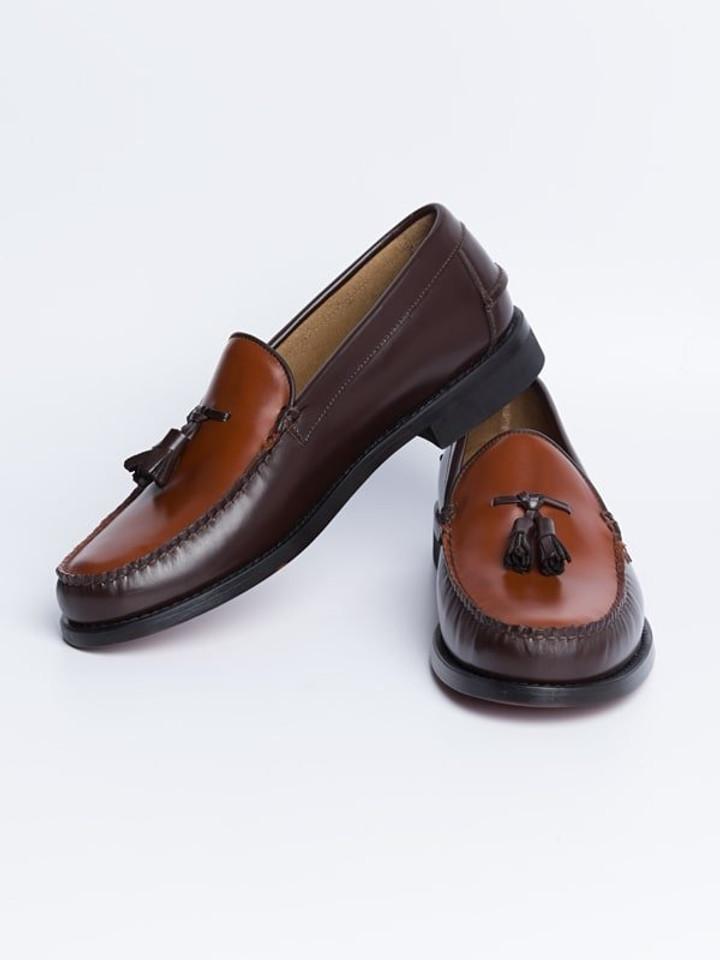 Men's Tan Brown Tasselled Leather Loafer