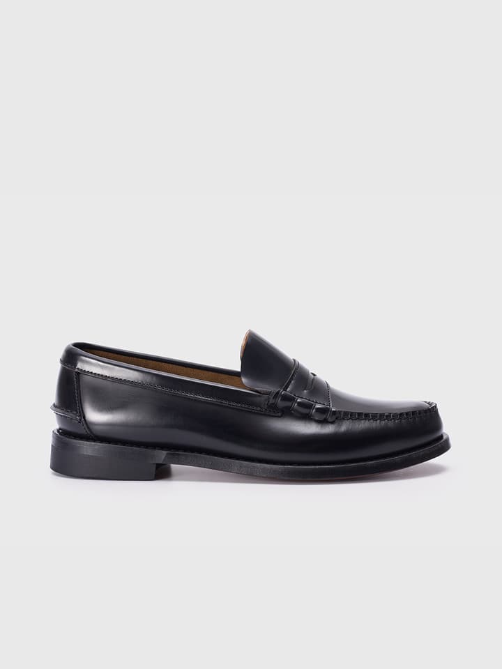 Men's Black Penny Loafer Side