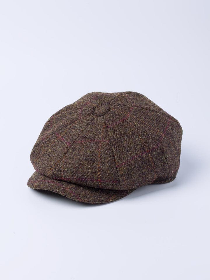 Bronze Brown Harris Tweed Baker Boy Cap