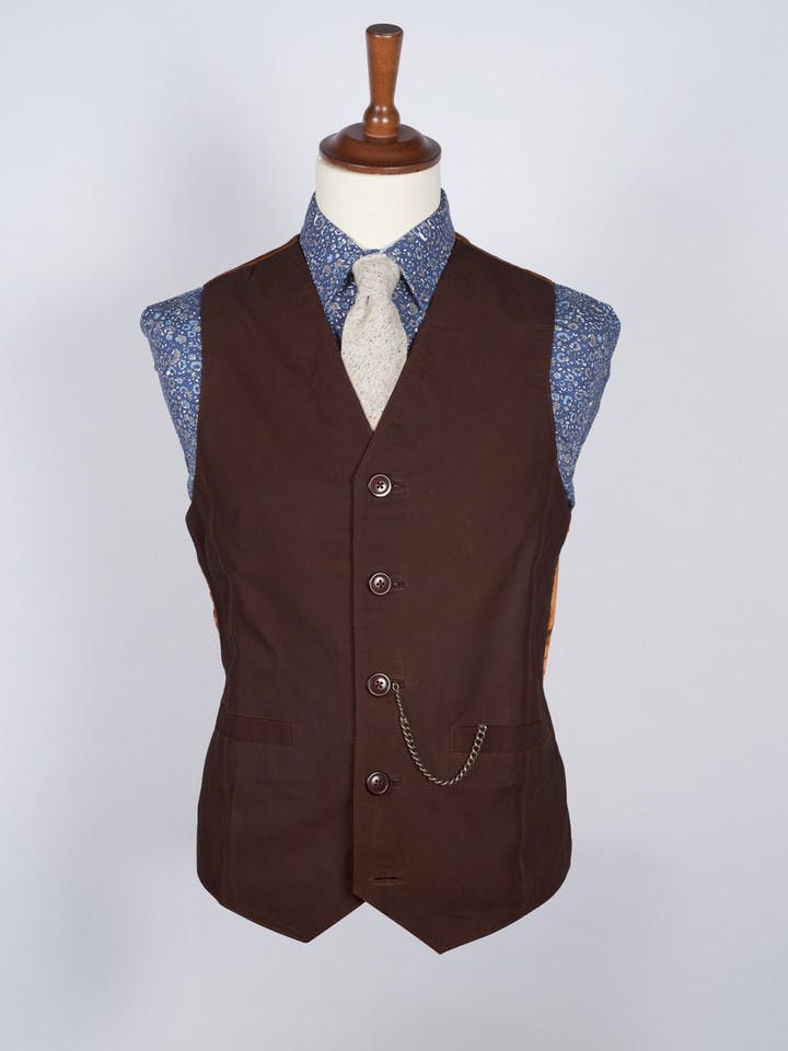 Men's Tan Suede Waistcoat