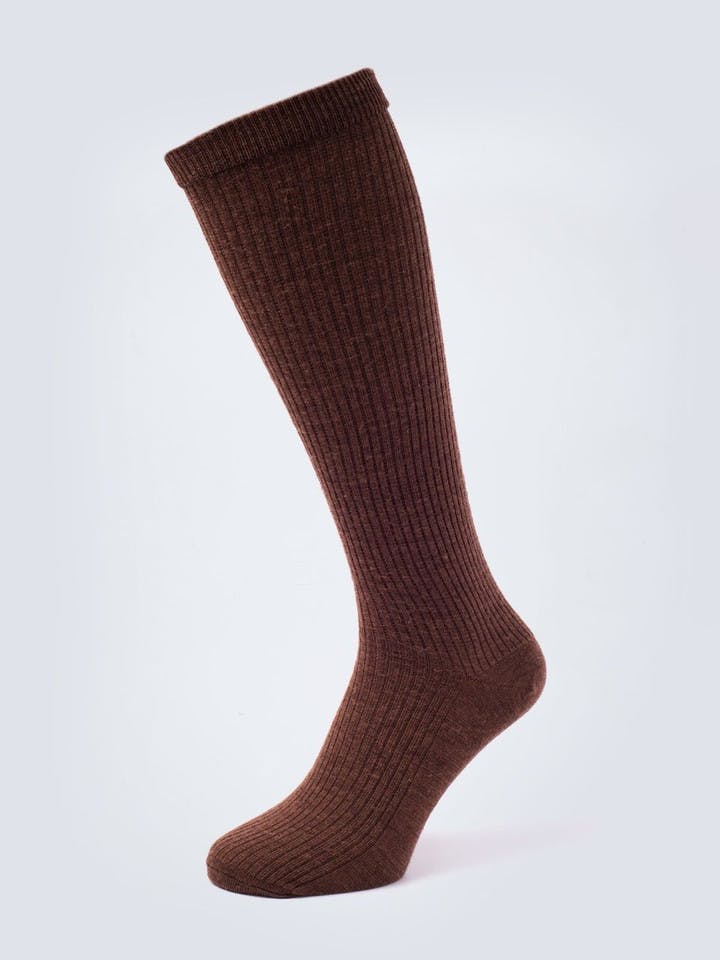 Brown HJ Knee High Wool Socks