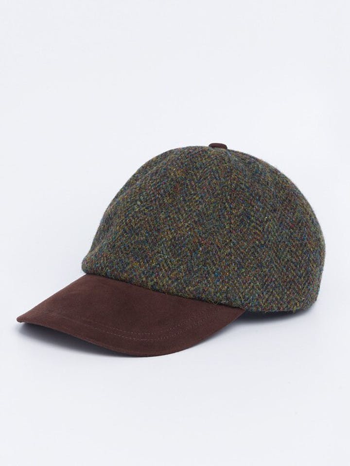 Men's Brown Harris Tweed Baseball Cap