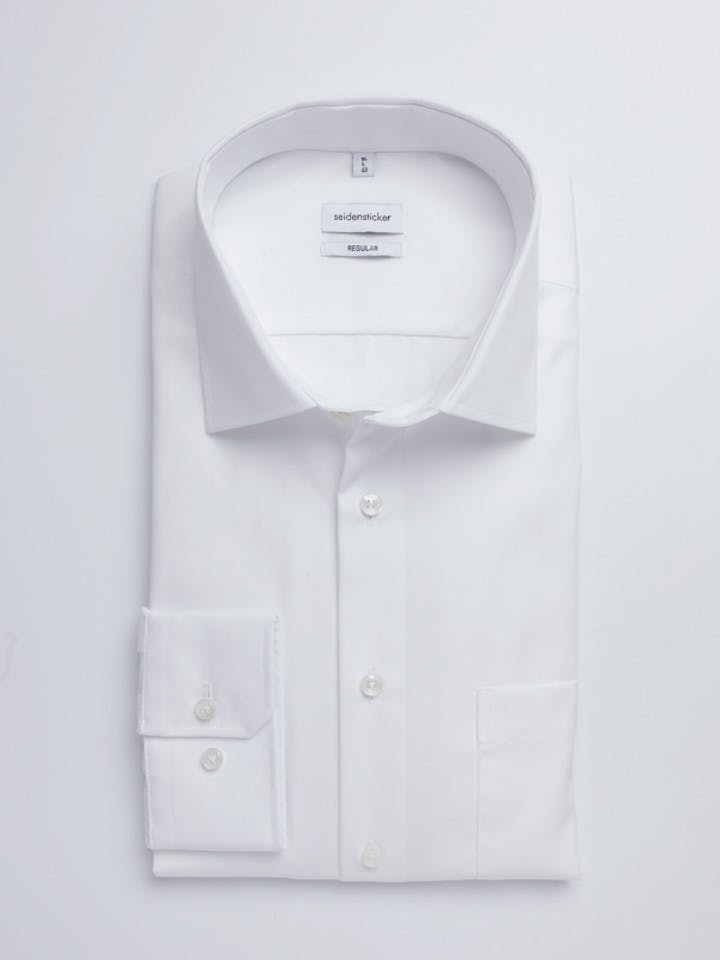 Seidensticker White Long Sleeve Non-Iron Cotton Shirt