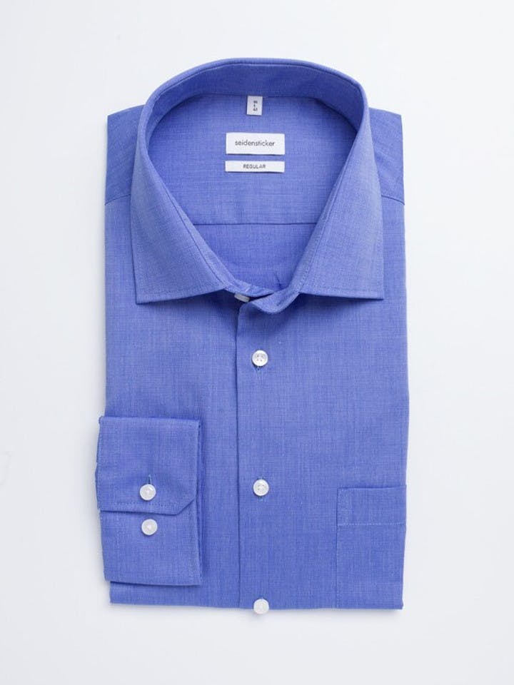 Seidensticker Blue Long Sleeve Non-Iron Cotton Shirt