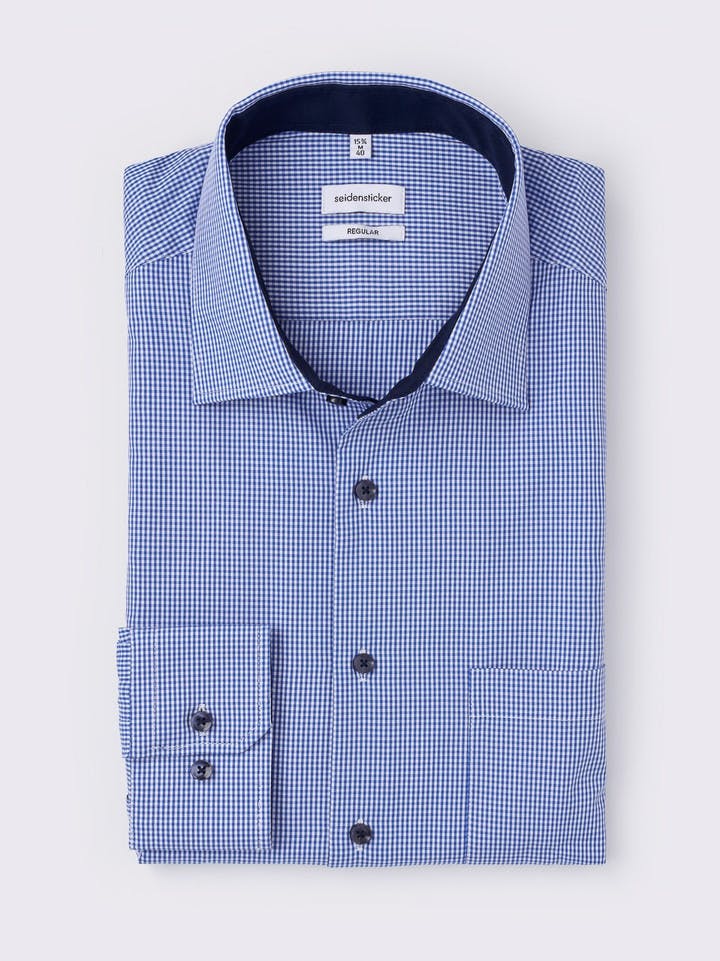 Seidensticker Check Long Sleeve Non-Iron Cotton Shirt