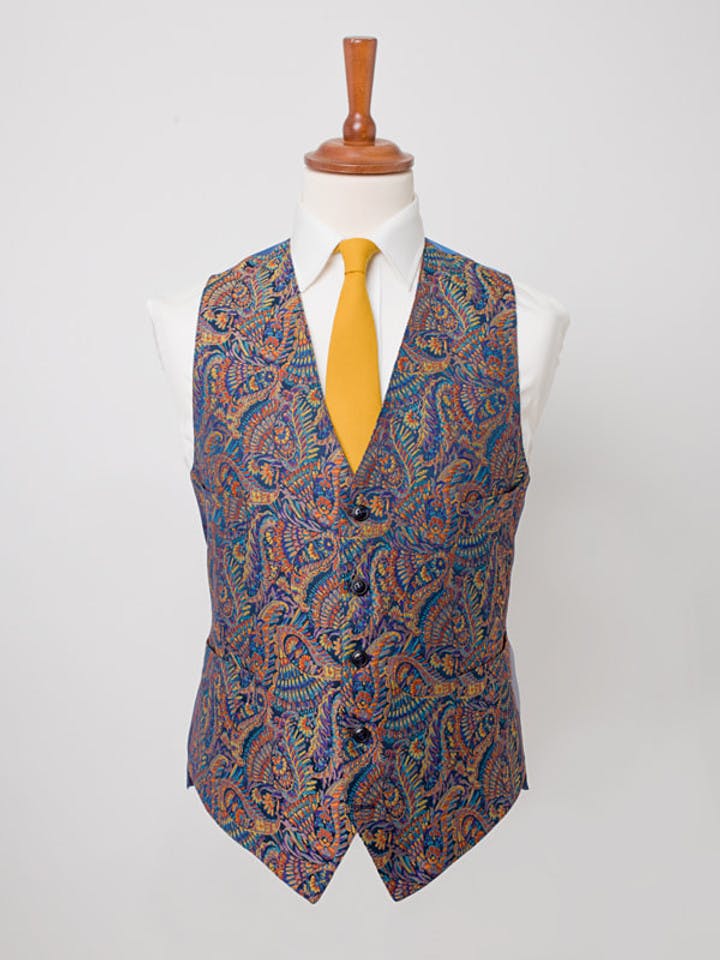 Men's Blue Tapestry Waistcoat