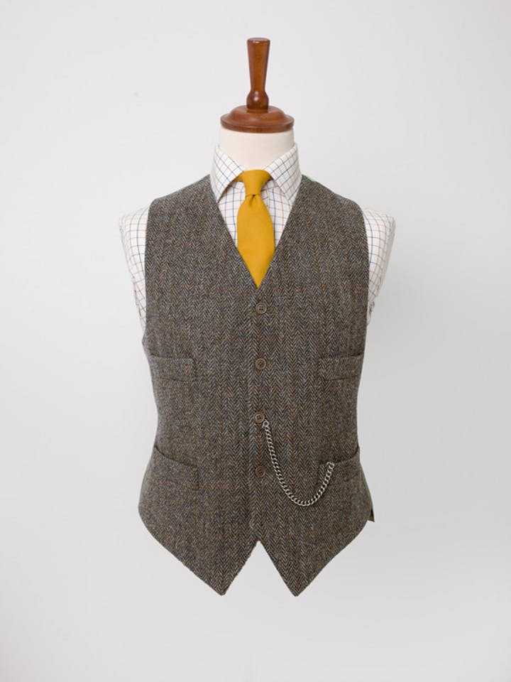 Image of Bracken Brown Harris Tweed Waistcoat