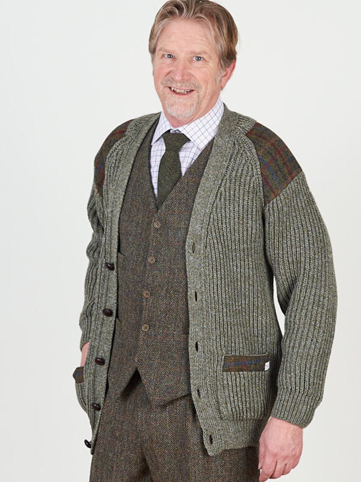 Men's Laird Derby Harris Tweed Cardigan