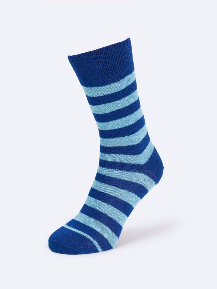 Navy Striped Mohair & Merino Socks