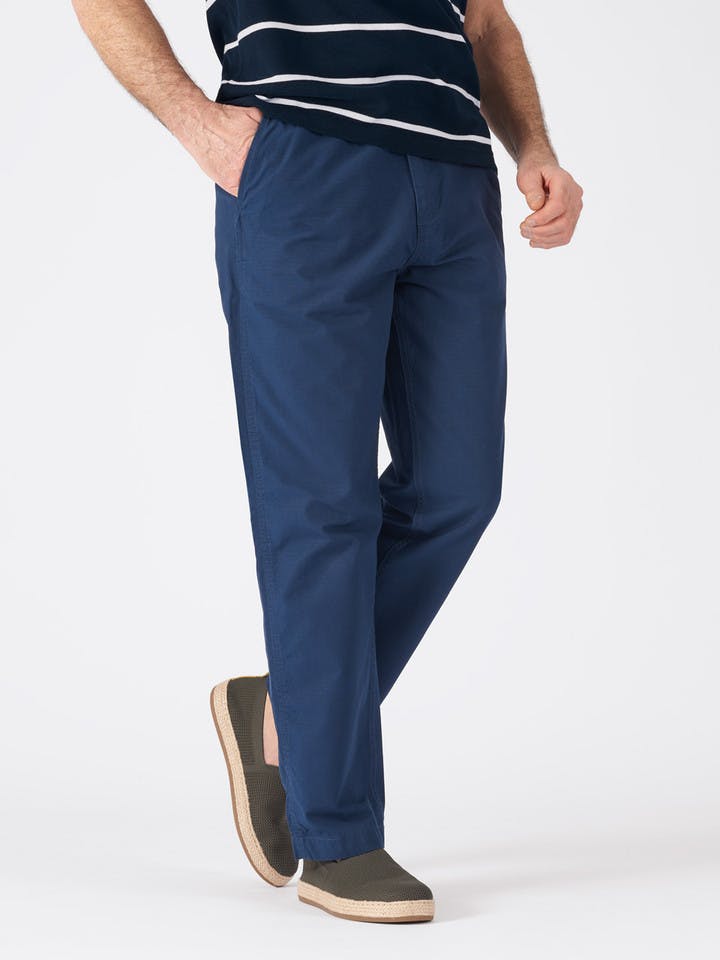 Men's Navy Blue Drawstring Waist Trousers