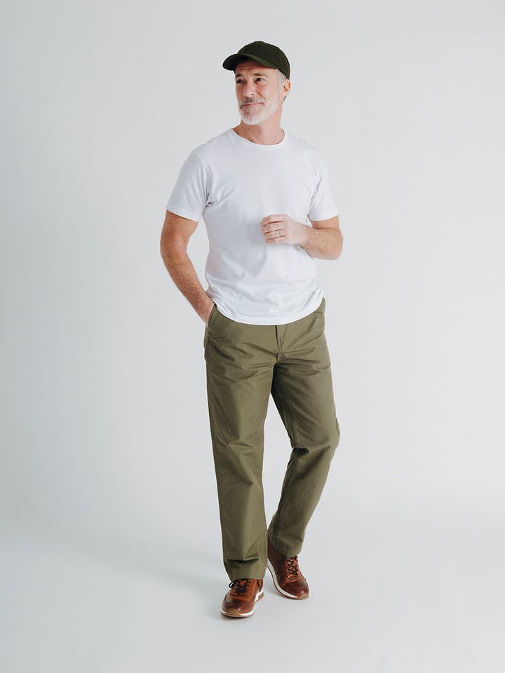 Men's Green Olive Drawstring Khaki Waist Trousers