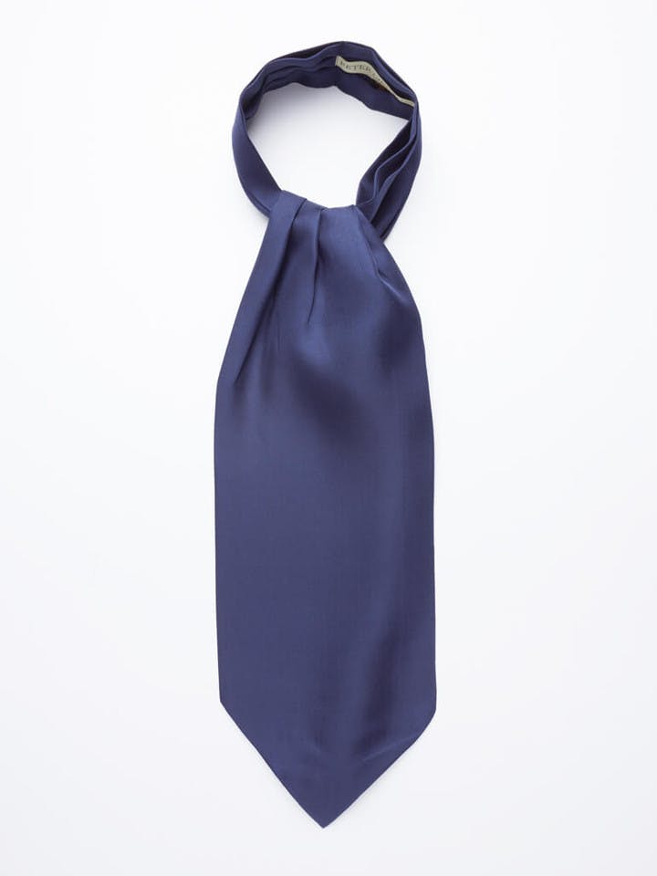 Navy Plain Silk Cravat