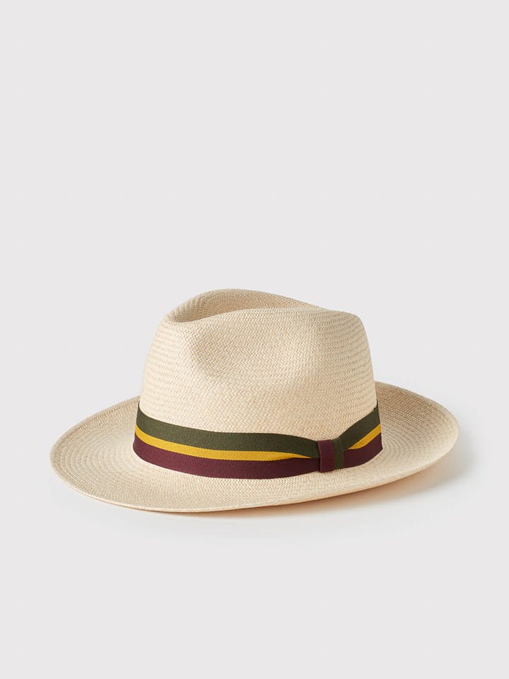 Men's Natural Regimental Panama Hat