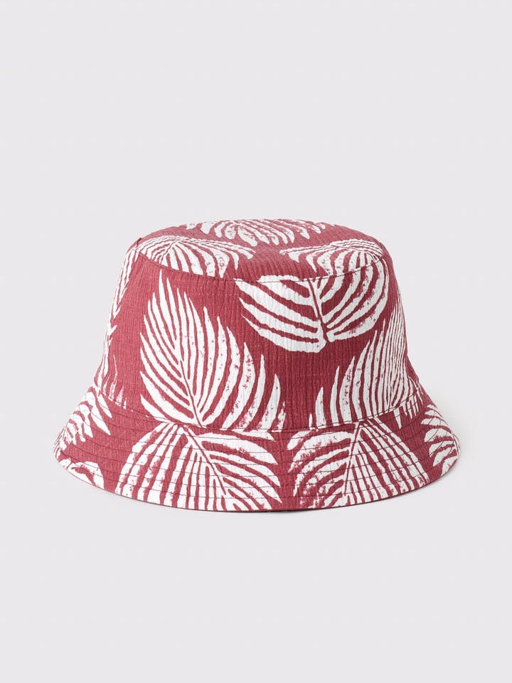 Men's Red Leaf Reversible Bucket Hat