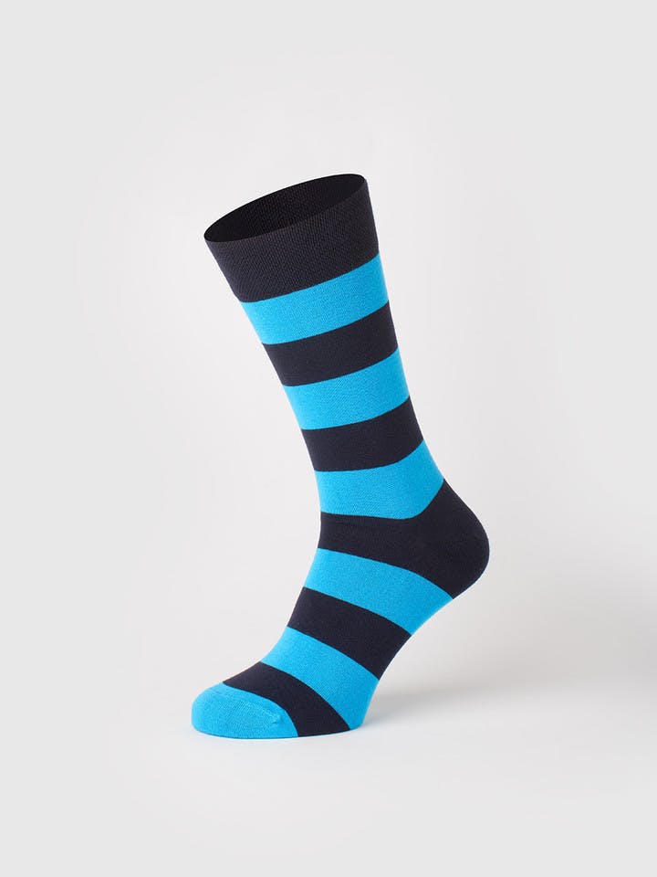 Blue Stripe Bamboo Rich Sock