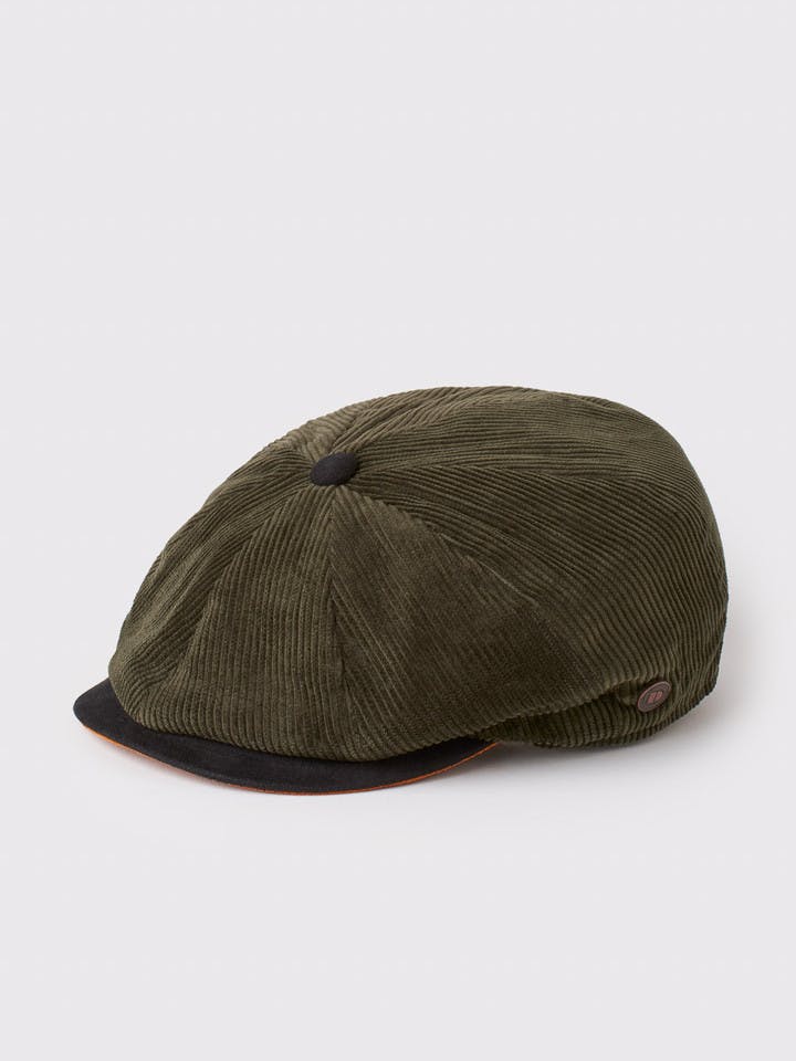 Men's Green Cord Bakerboy Cap