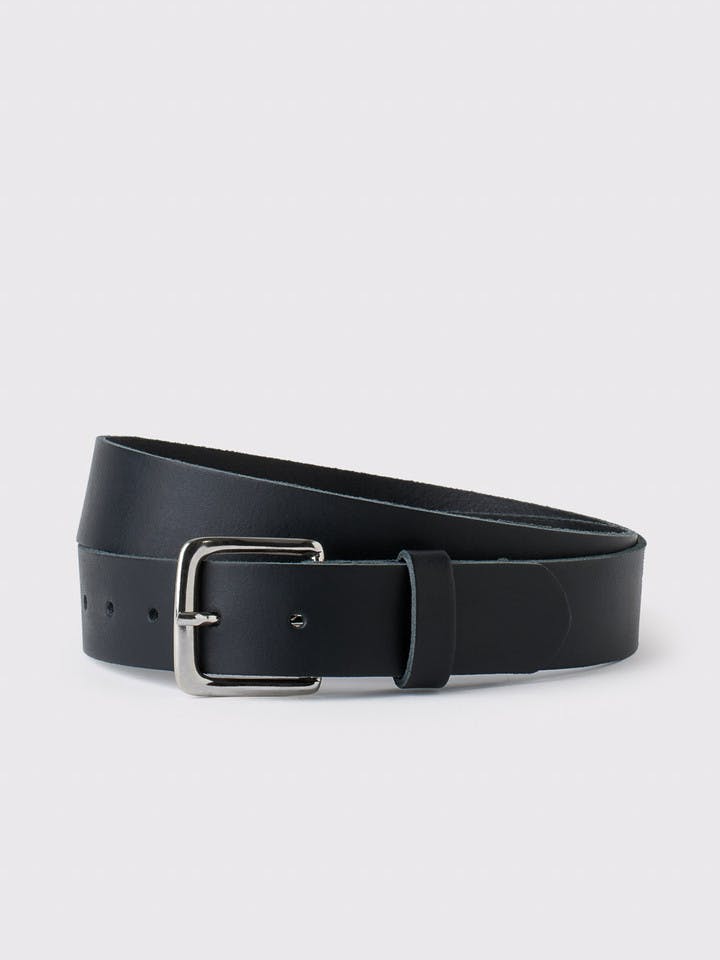 Men's Black Leather Trouser Belt