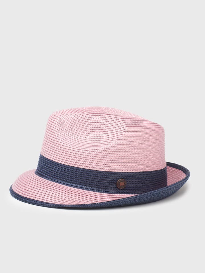 Men's Pink Snap Brim Summer Trilby