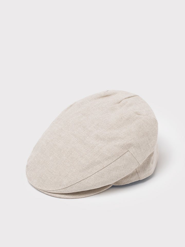 Men's Stone Irish Linen Flat Cap