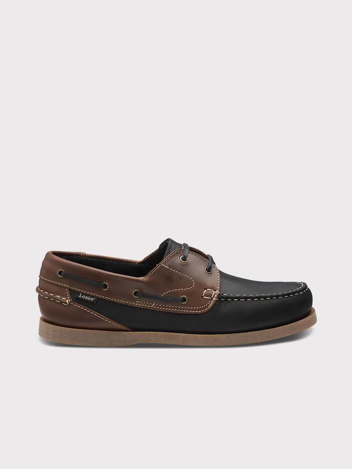 Men's Navy & Brown Loake Leather Boat Shoe