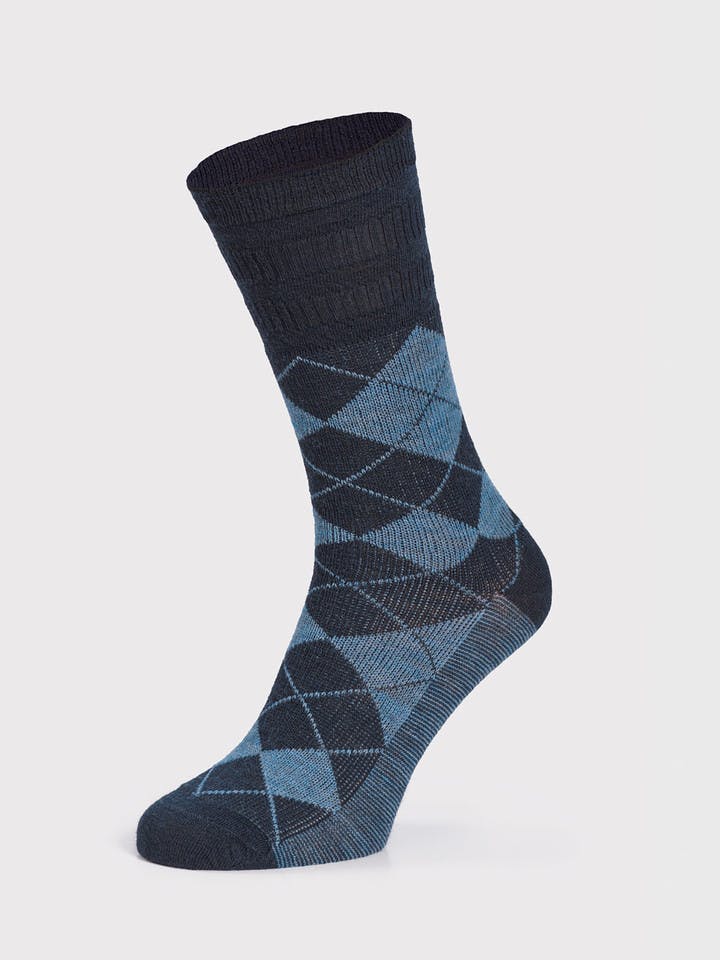 Men's Blue HJ Softop® Argyle Wool Rich Socks