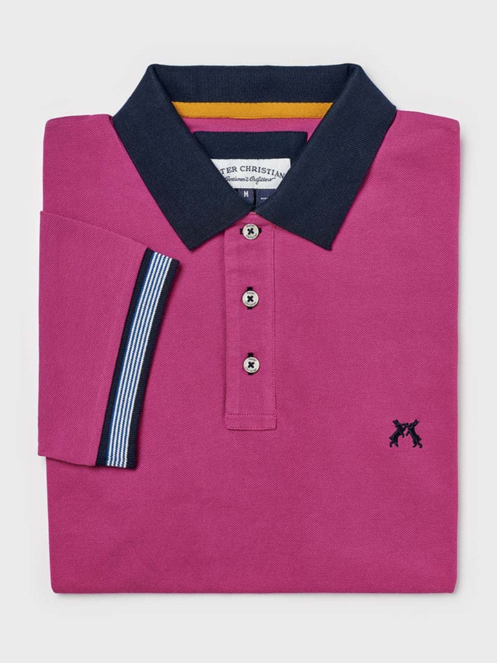 Men's Pink Piqué Cotton Polo Shirt