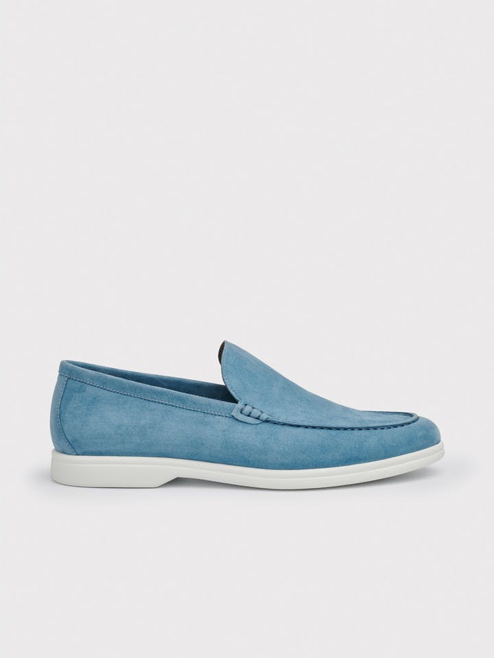 Men's Blue Casual Suede Loafers