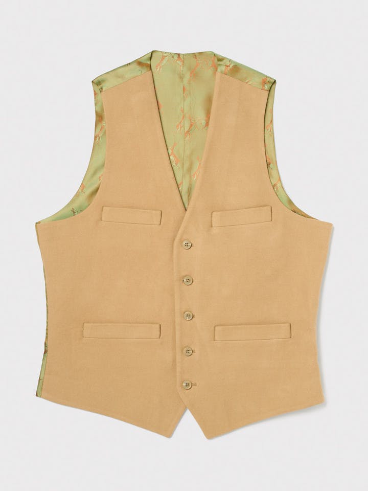 Beige Moleskin Waistcoat Front