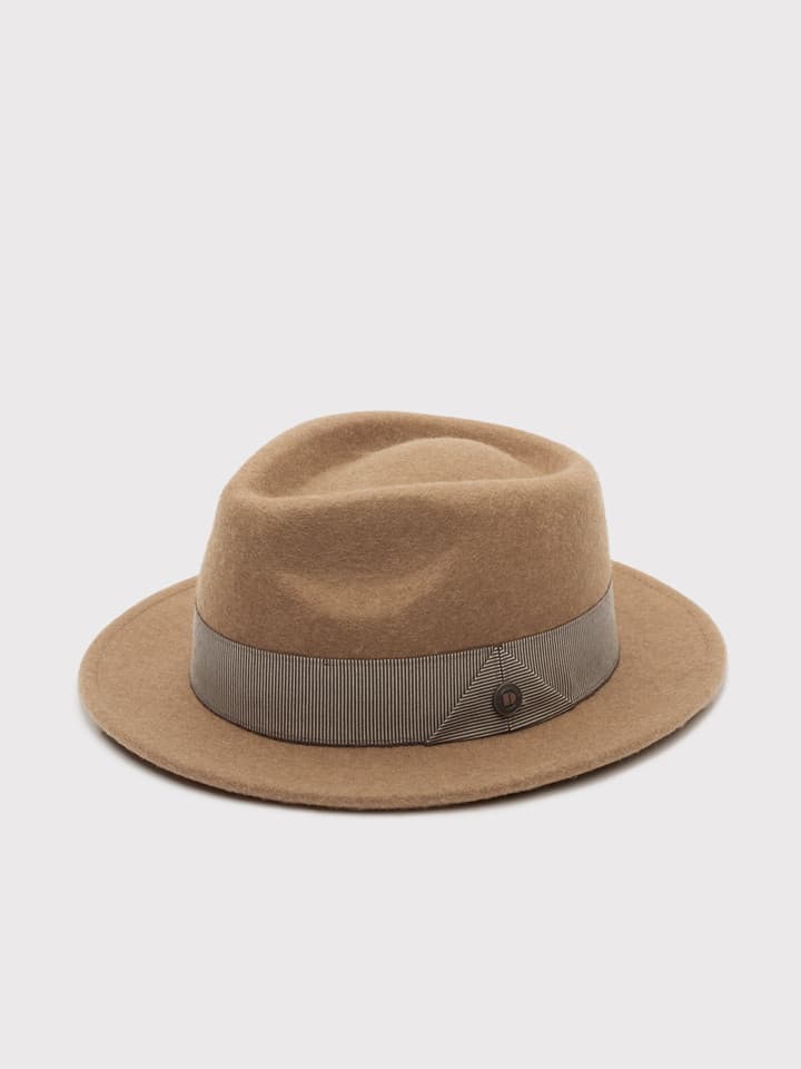 Men's Camel Wool Blend Felt Hat