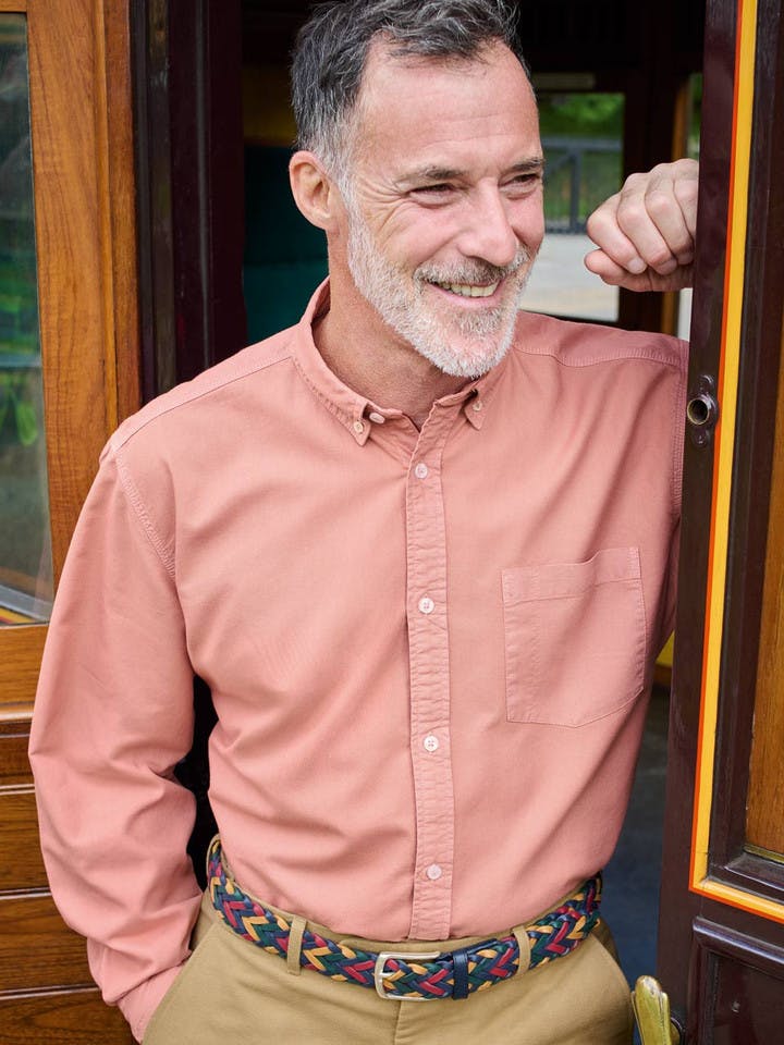 Pink Washed Organic Cotton Shirt Model