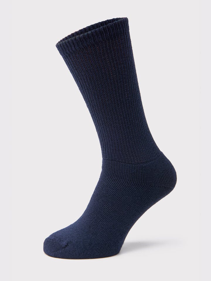 Navy Cotton Rich Diabetic Socks