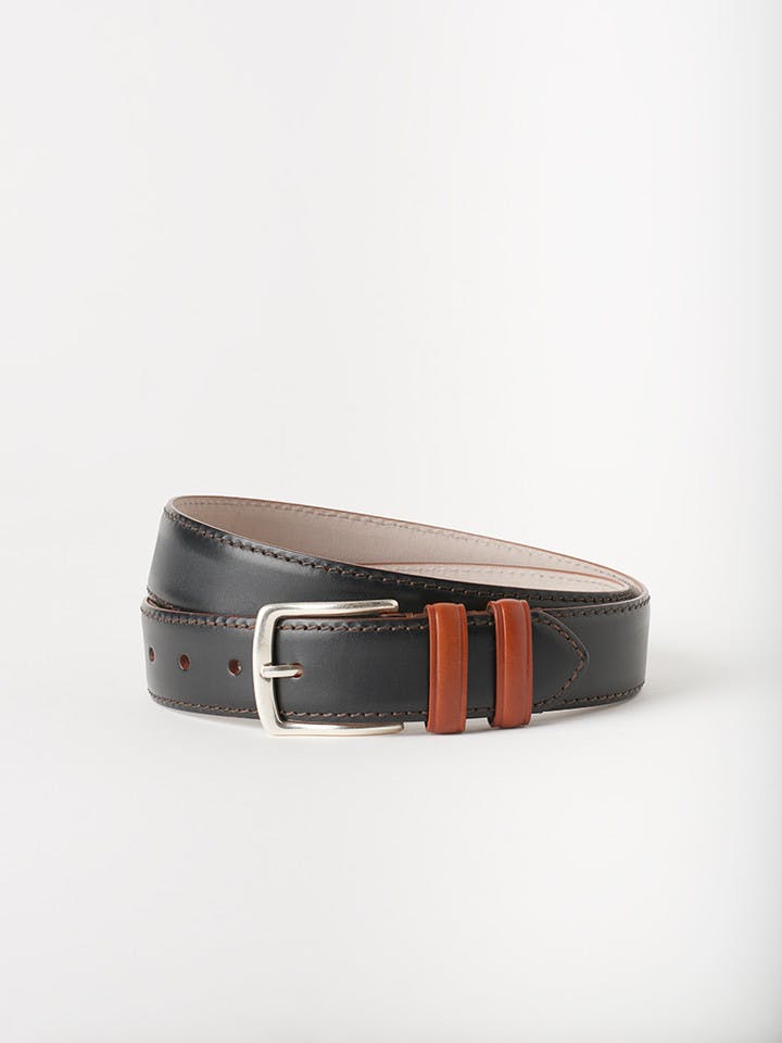 Black & Tan Madrid Leather Belt