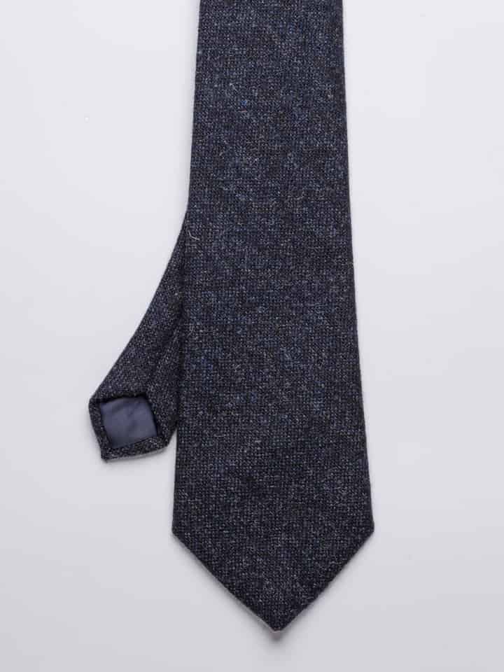 Men's Dark Blue Shetland Wool Tie