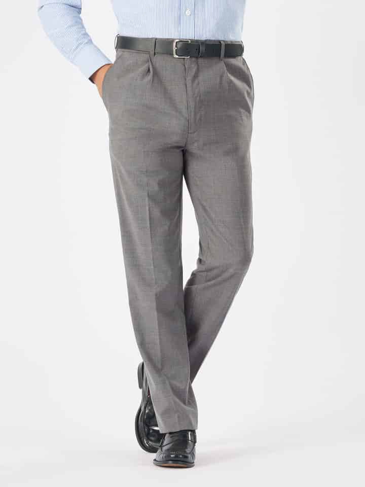 Men's Grey Smart Wool Trousers