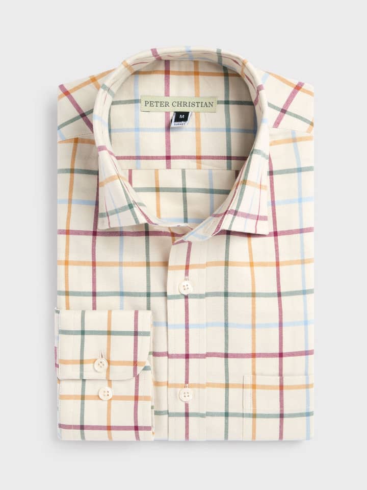Burgundy Big Check Tattersall Shirt