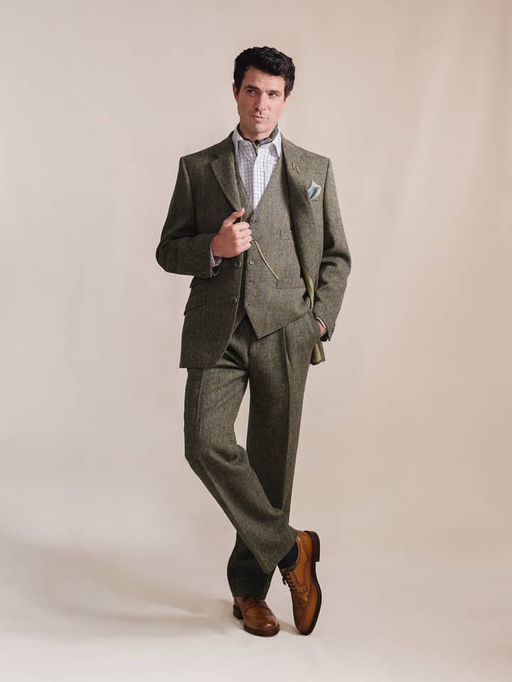 Bracken Brown Harris Tweed® 3 Piece Suit On Model
