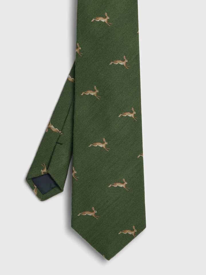 Forest Leaping Hares Tie