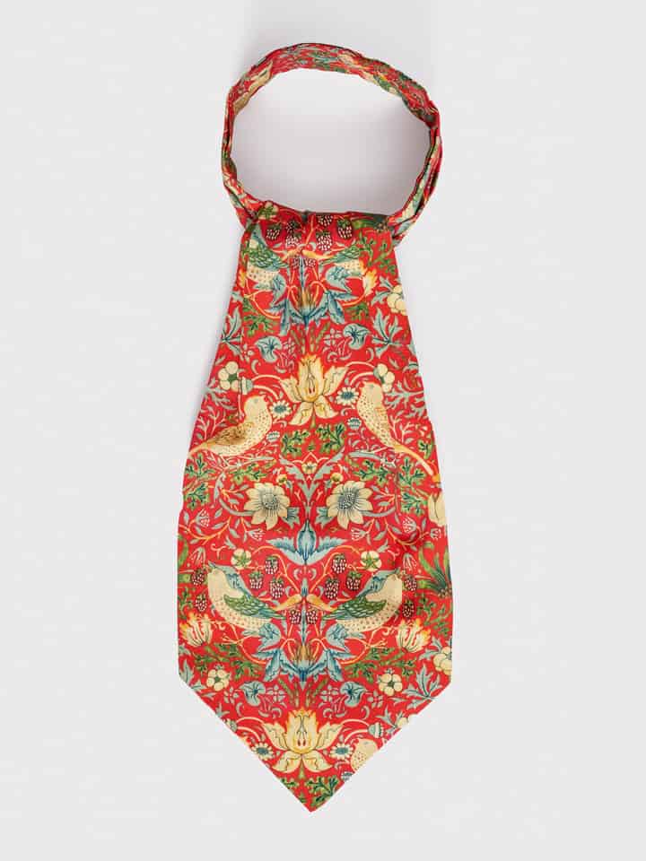 Red William Morris Strawberry Thief Cravat