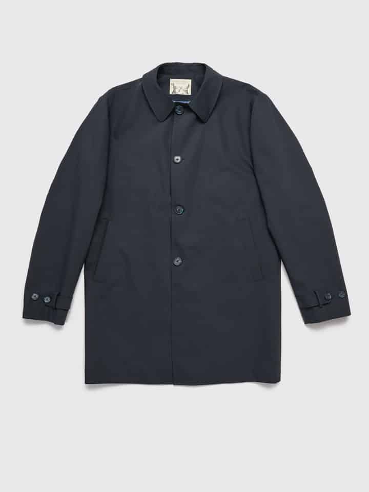 Men's Navy Luxury Wool Blend Mac Coat