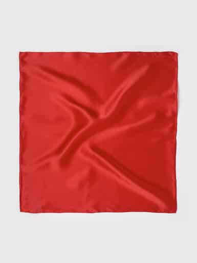 Red 100% Silk Pocket Square