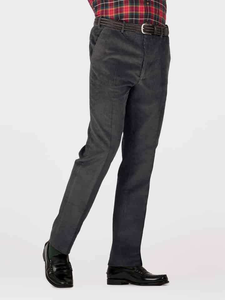 Flat Front Charcoal Trousers