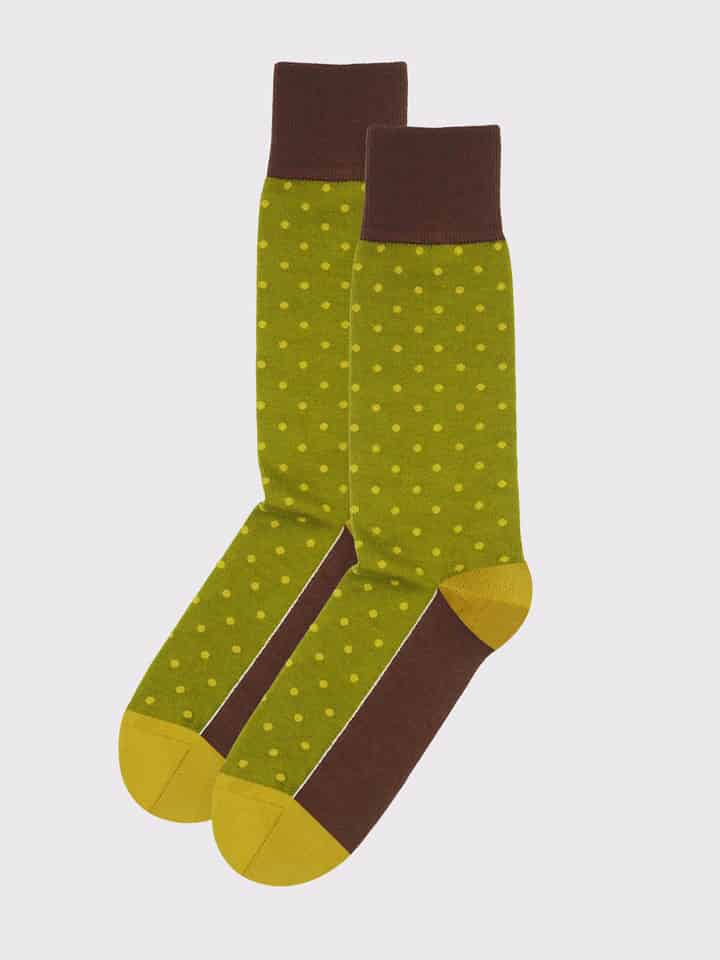 Mens Green Polka Dot Socks